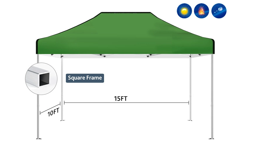 Pop up Square Frame Roof Top Party Event Marquee Gazebo Canopy Tents 10X15FT